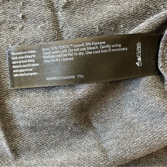 Eileen Fisher Grey Knit Hoodie Wrap Duster Nursing Cardigan Sweater Petite Large - Picture 4 of 6